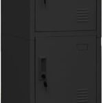 Locker de color negro con 4 casilleros